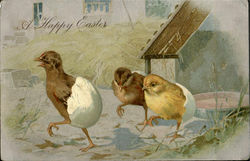 A Happy Easter With Chicks Postcard Postcard