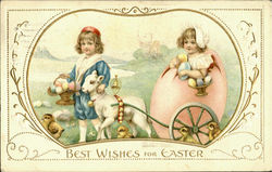 Best Wishes For Easter With Children Postcard Postcard