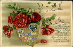 A Valentine Message Flowers Postcard Postcard