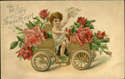 To My Sweetheart Flowers Postcard Postcard