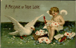 A Message Of True Love Cupid Postcard Postcard