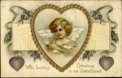 With Love's Greeting To My Sweetheart Postcard