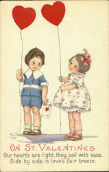 On St. Valentines Children Postcard Postcard