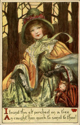 Elf in a tree Postcard