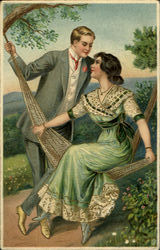 couple in Hammock Romance & Love Postcard Postcard