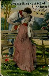 Give Me Three Courses Of Hugs Tapped Of With A Kiss Postcard