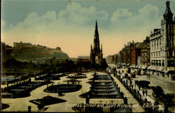 Princes Street And Scoot Monument Postcard