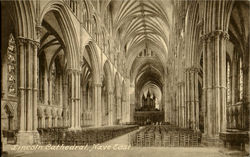 Lincoln Cathedral Nave East Postcard