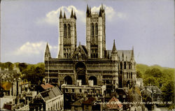 Lincoln Cathedral From Castle England Postcard Postcard