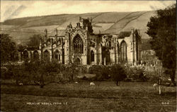 Melrose Abbey From S. E England Postcard Postcard