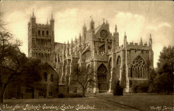 View From Bishop's Gardens Exeter Cathedral Postcard