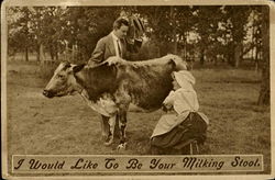 I Would Like To Be Your Milking Stool Postcard