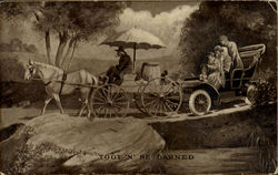 Toot N Be Darned Cars Postcard Postcard