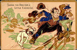 Taking The Dog For A Little Exercise Postcard