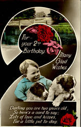 For Your 2nd Birthday Many Glad Wishes Postcard