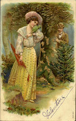 Valentine Women Postcard Postcard