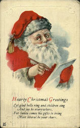 Hearty Christmas Greetings Postcard