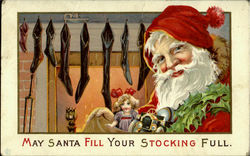 May Santa Fill Your Stocking Full Postcard