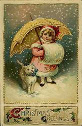 Christmas Greetings Children Postcard Postcard