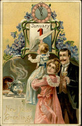 New Year Greetings Postcard