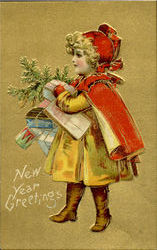 New Year Greetings Postcard