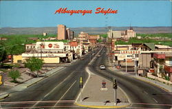 Albuquerque Skyline, Central Avenue New Mexico Postcard Postcard