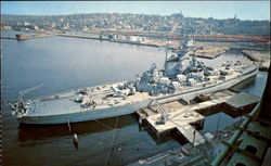 USS Massachusetts Fall River, MA Postcard Postcard