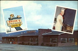 Brooks House Of Bar-B-Q's Drive-In Restaurant, Route 7 Oneonta, NY Postcard Postcard