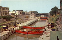 Gates Of The Famous Locks Of The Erie-Barge Canal Postcard