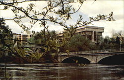 The Iowa River Flows Past The Basic Sciences Building And The Nursing Building, The University of Iowa Iowa City, IA Postcard Postcard