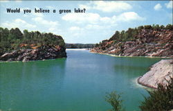 Would You Believe A Green Lake? Rockmart, GA Postcard Postcard