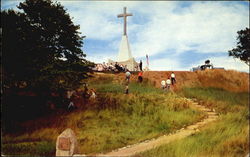 Dedicating The Pere Marquette Memorial Ludington, MI Postcard Postcard