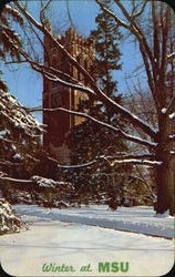 Winter At MSU, Michigan State University East Lansing, MI Postcard Postcard