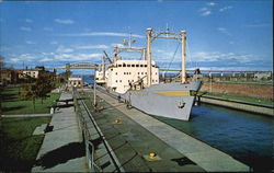 The American Soo Locks Postcard