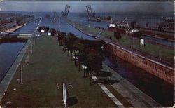 A General View Of The Soo Locks Postcard