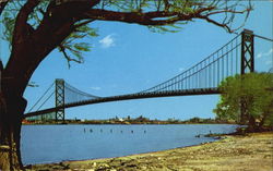 Ambassador Bridge Detroit, MI Postcard Postcard