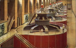 Interior Of The Nevada Wing Of Hoover Dam Power House Postcard