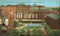 Hotel De Soto Court Savannah, GA Postcard Postcard