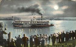 Moonlight Scene Peoria, IL Postcard Postcard