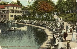 Scene At Delaware Park Lake Postcard