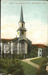 South Congregational Church Brockton, MA Postcard Postcard