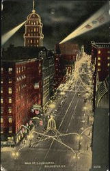 Main St., Illuminated Postcard