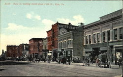 State St. Looking North, 12th St. Erie, PA Postcard Postcard