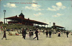 Revere Beach Showing The Bath House Massachusetts Postcard Postcard