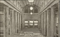 Interior New Central Station Utica, NY Postcard Postcard