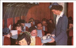 United Stewardess Delicious Full-Course Meals Aircraft Postcard Postcard