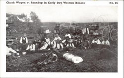 Chuck Wagon At Roundup In Early Day Western Kansas Cowboy Western Postcard Postcard