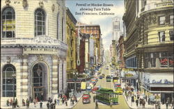 Powell At Market Streets Showing Turntable San Francisco, CA Postcard Postcard