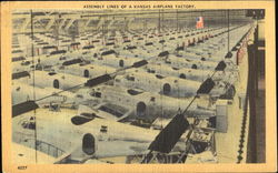 Assembly Lines Of A Kansas Airplane Factory Postcard