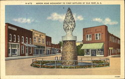 Arrow Head Monument To First Settlers Of Old Fort Postcard